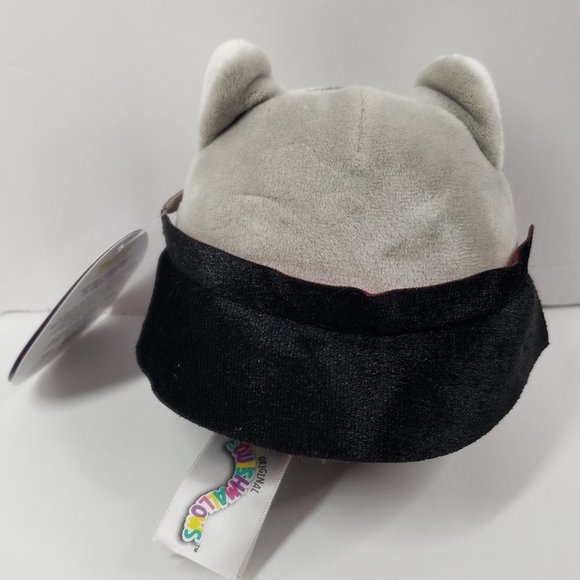 Squishmallows 4” Halloween Vampire Tally the Gray Tabby Cat Closed Eyes NWT - Picture 2 of 2